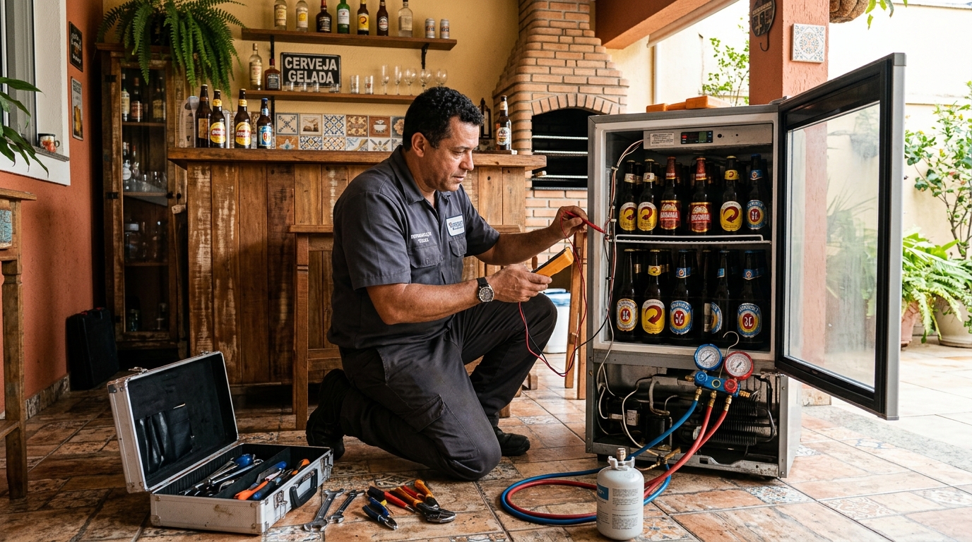 Aplicação de gás refrigerante em cervejeira atendida no Samapi, Teresina‑PI